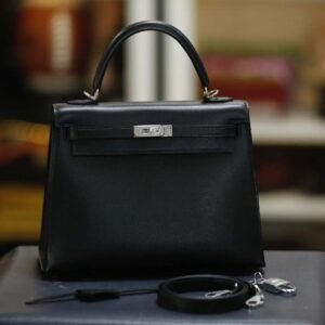 Kelly 28 Black Epsom