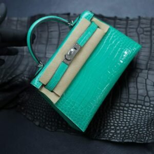 Kelly Mini II Emerald Green Crocodile