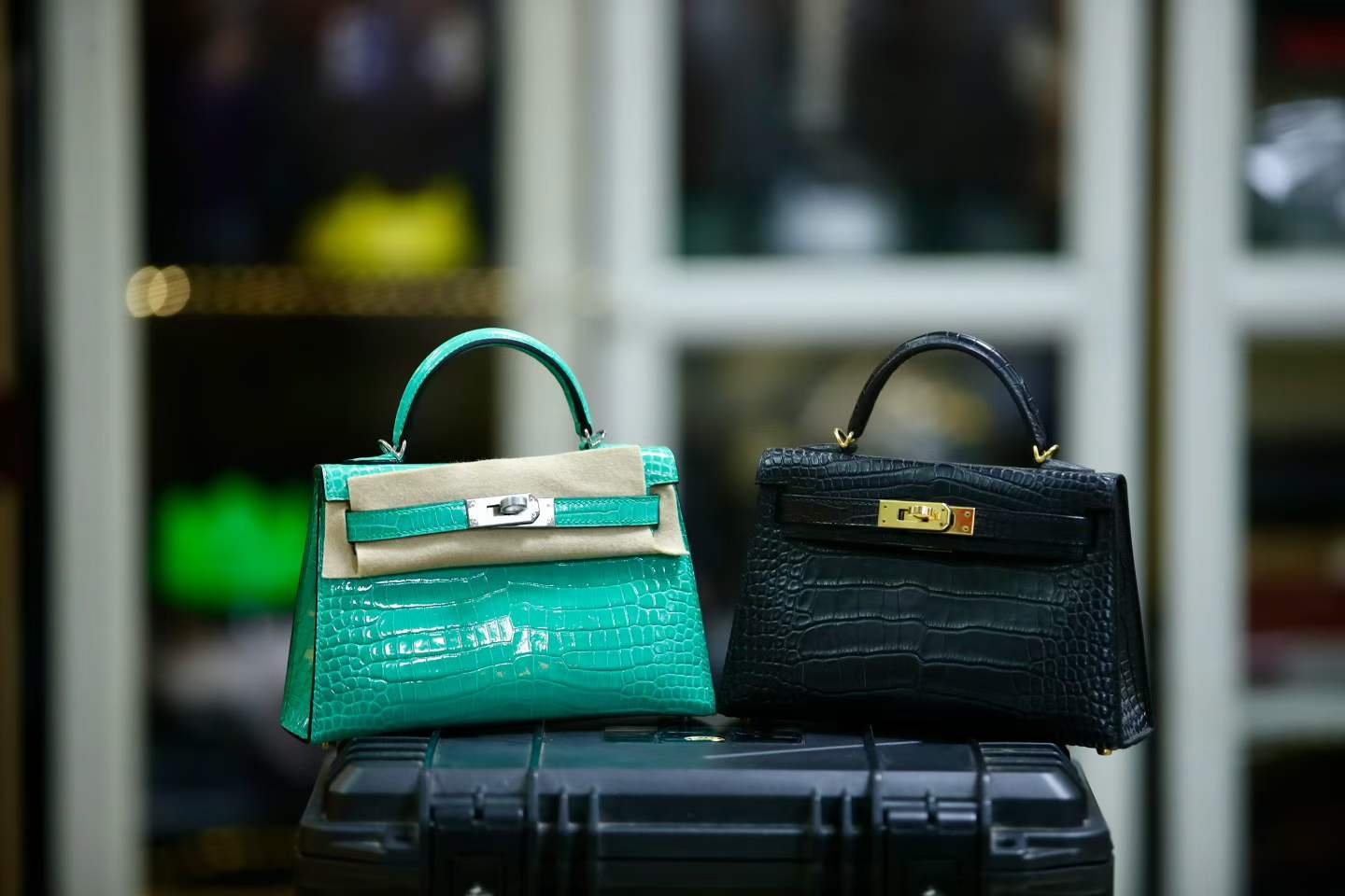Kelly Mini II Emerald Green Crocodile - 图片 2
