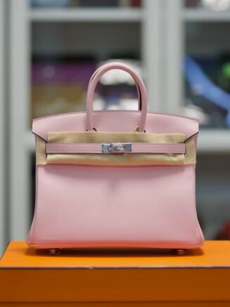 Birkin 25 Epsom Rose Lipstick PHW