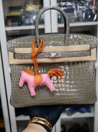 Birkin 30 Porosus Gris Tourterelle PHW