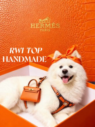 Human Pet Series： Kelly 25 Togo Orange GHW & Pet Mini Kelly Set